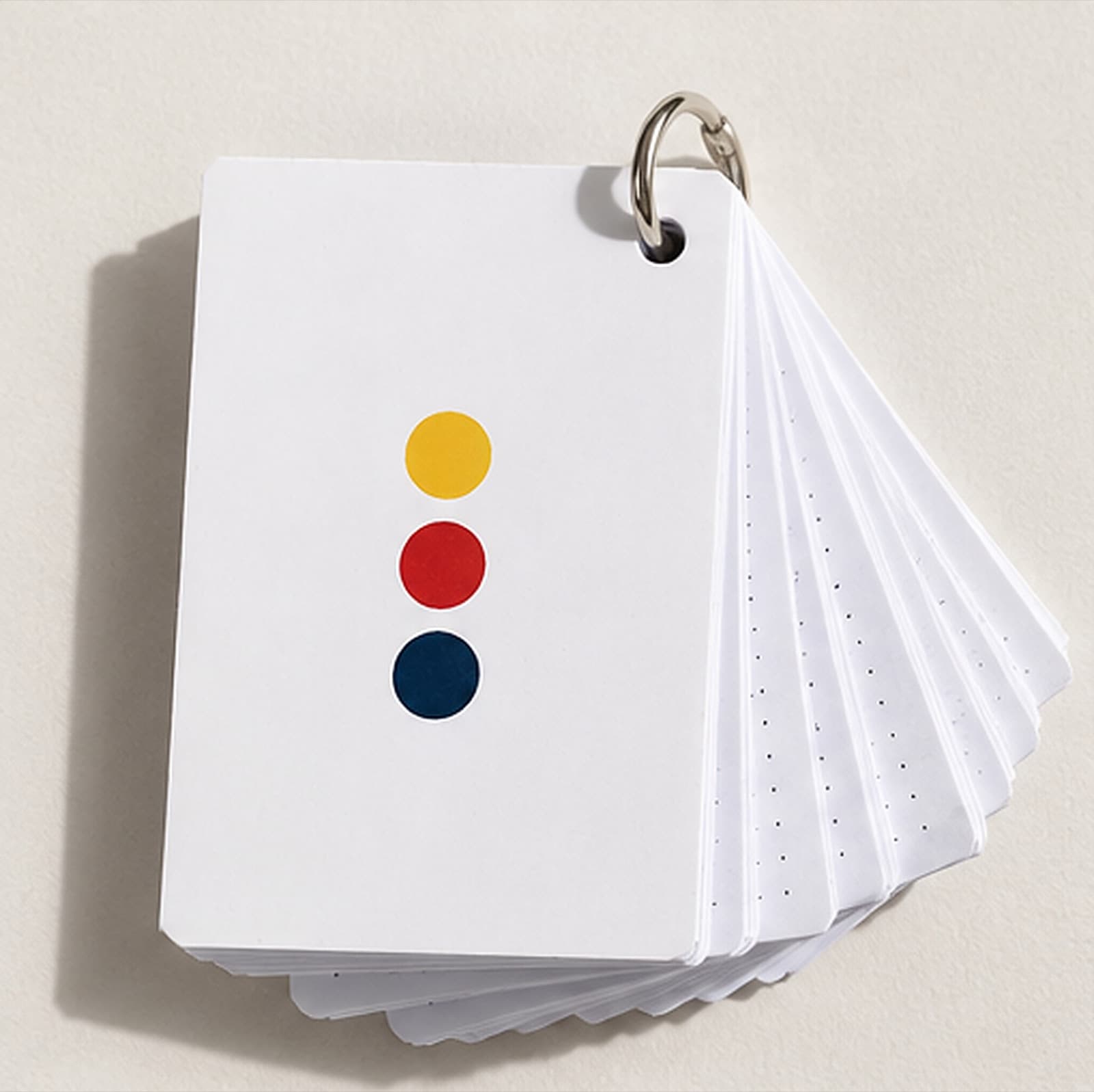 Flash Guard set with a navy, red, and yellow three-dot cover fanned open